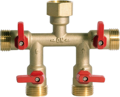 3/4" hose splitter 2 way water splitter male connectors allows you to run 2 hoses, hose quick connectors, hose spigot