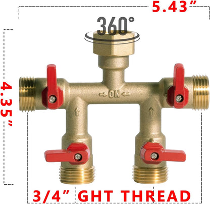 3/4" hose splitter 2 way water splitter male connectors allows you to run 2 hoses, hose quick connectors, hose spigot