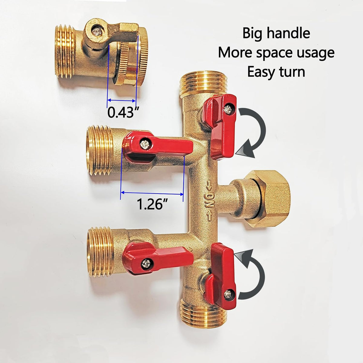 3/4" hose splitter 2 way water splitter male connectors allows you to run 2 hoses, hose quick connectors, hose spigot