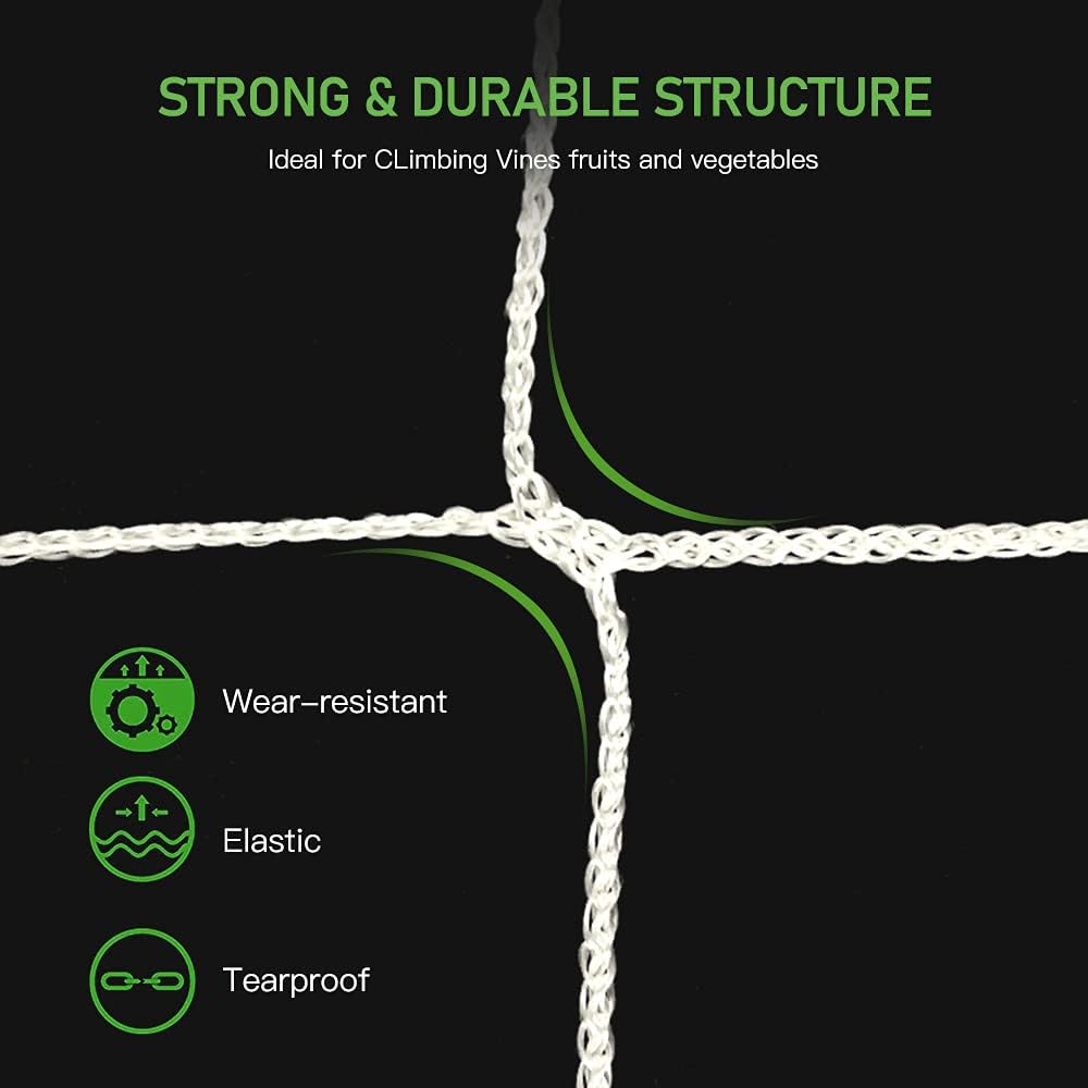Trellis Netting, Heavy-Duty Garden Plant Trellis Netting for Climbing Plants, Outdoor Indoor Grow Net for Beans Tomatoes Peas Pumpkin Flowers, 6x30ft, 1 Pack