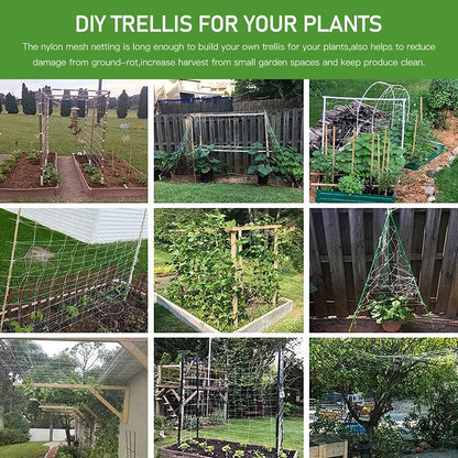 Trellis Netting, Heavy-Duty Garden Plant Trellis Netting for Climbing Plants, Outdoor Indoor Grow Net for Beans Tomatoes Peas Pumpkin Flowers, 6x30ft, 1 Pack