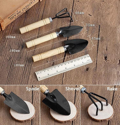 3PC Garden Tool Set with Soft Rubberized Non-Slip Handles - Hand Trowel, Transplant Trowel, Hand Rake in Polished Aluminum - Ideal for All Gardening Needs and The for Gardeners