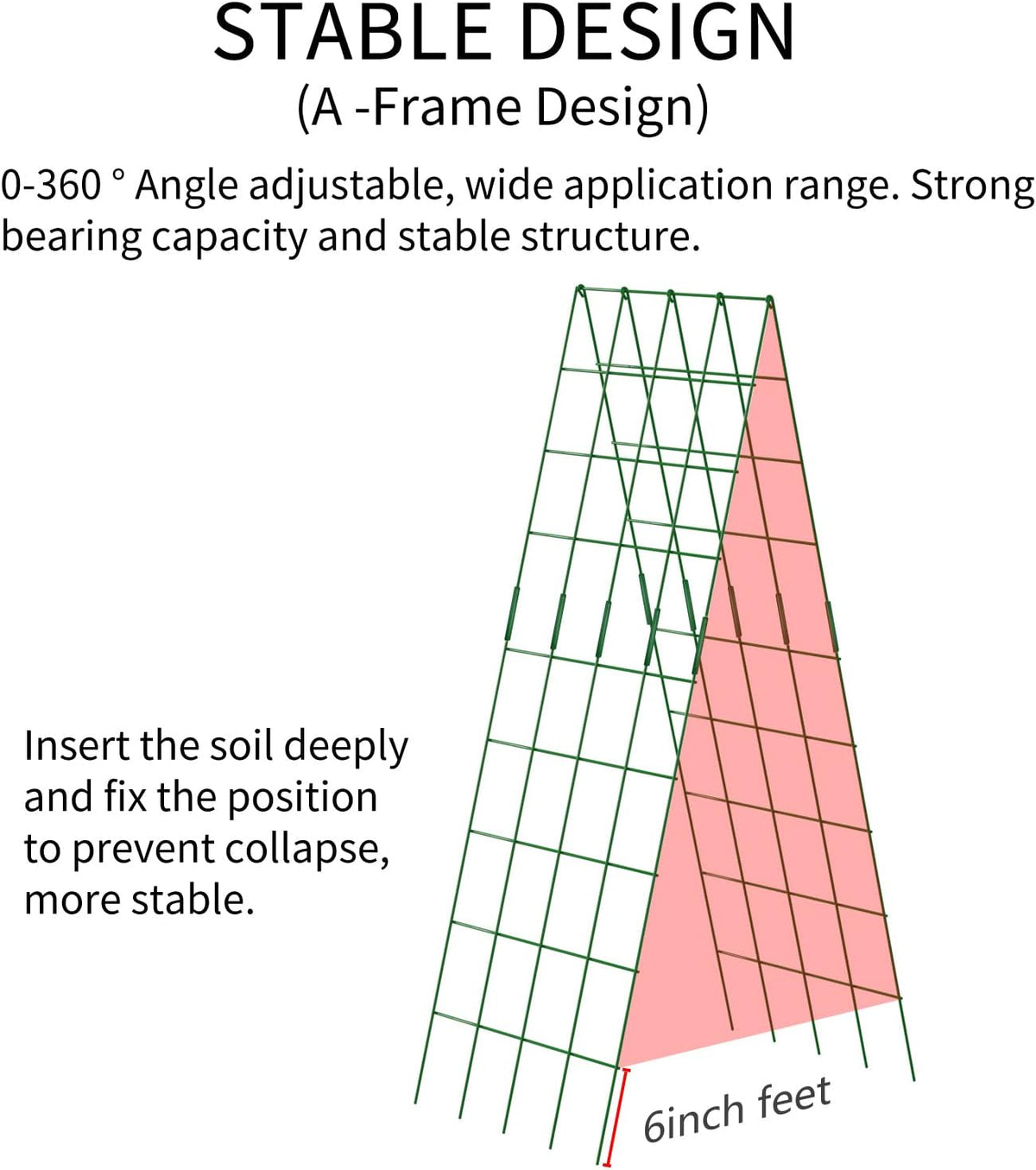 Cucumber Trellis 2 Pack, 59" H Foldable A-Frame Garden Trellis