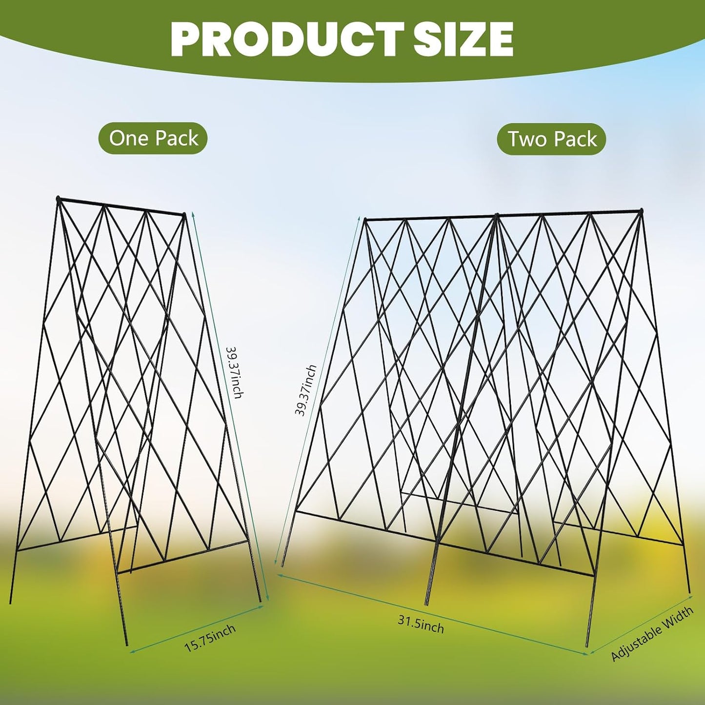 Cucumber Trellis 2 Pack, 59" H Foldable A-Frame Garden Trellis
