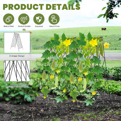 Cucumber Trellis 2 Pack, 59" H Foldable A-Frame Garden Trellis