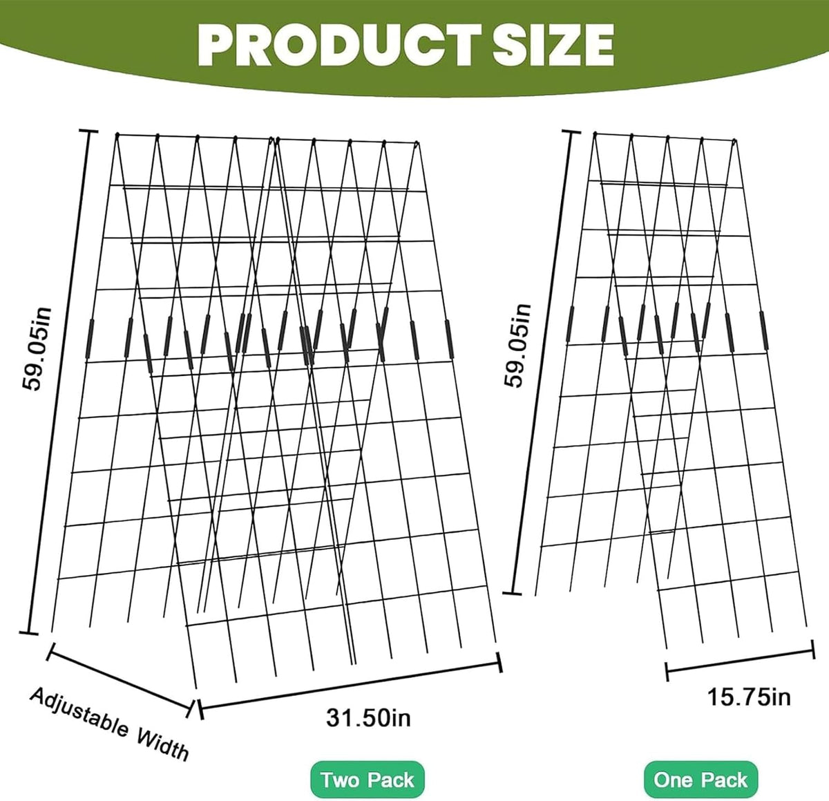 Cucumber Trellis 2 Pack, 59" H Foldable A-Frame Garden Trellis