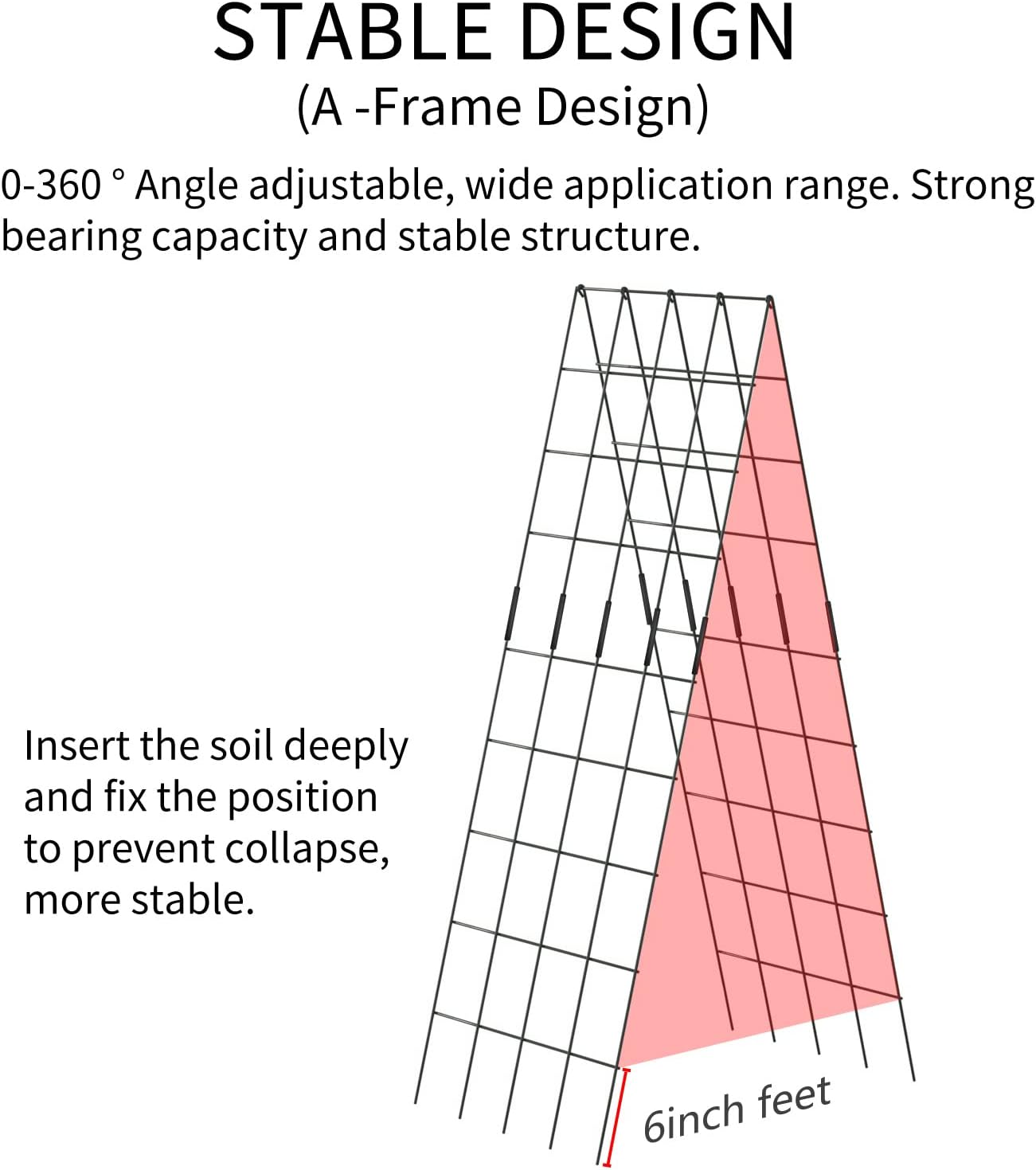 Cucumber Trellis 2 Pack, 59" H Foldable A-Frame Garden Trellis