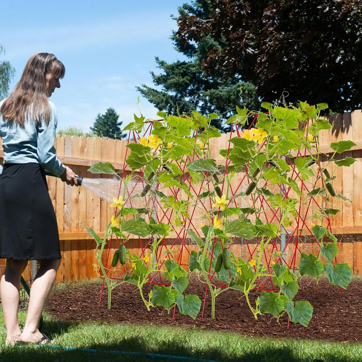 Cucumber Trellis 2 Pack, 59" H Foldable A-Frame Garden Trellis