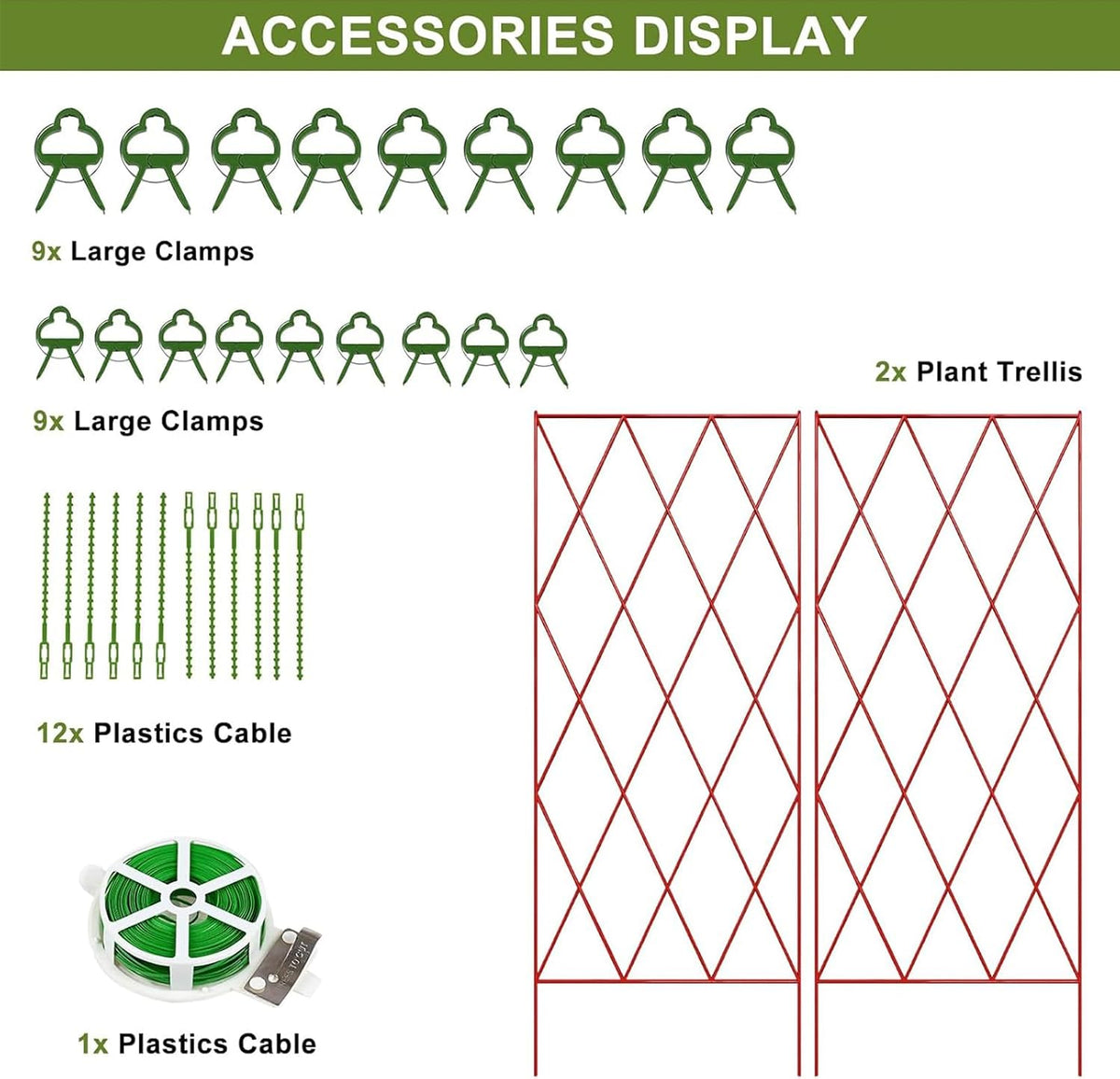 Cucumber Trellis 2 Pack, 59" H Foldable A-Frame Garden Trellis