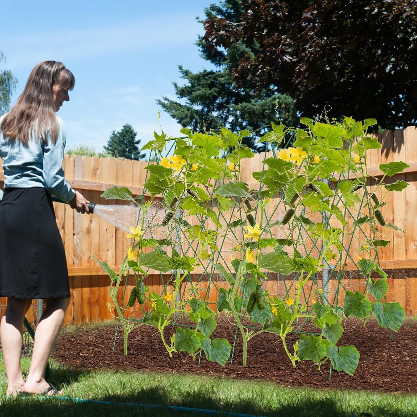 Cucumber Trellis 2 Pack, 59" H Foldable A-Frame Garden Trellis