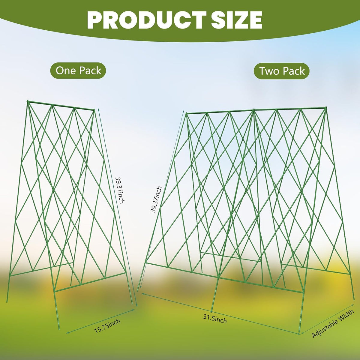 Cucumber Trellis 2 Pack, 59" H Foldable A-Frame Garden Trellis