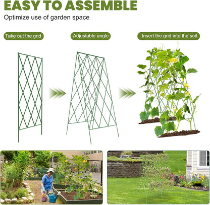 Cucumber Trellis 2 Pack, 59" H Foldable A-Frame Garden Trellis