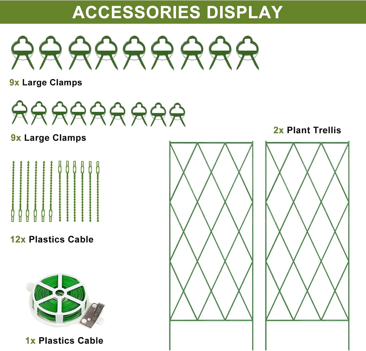 Cucumber Trellis 2 Pack, 59" H Foldable A-Frame Garden Trellis