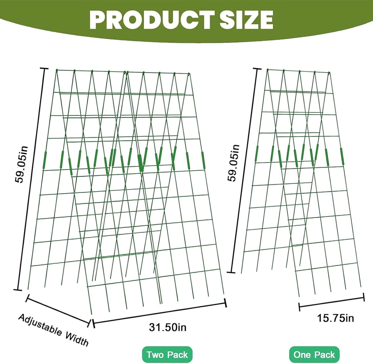 Cucumber Trellis 2 Pack, 59" H Foldable A-Frame Garden Trellis