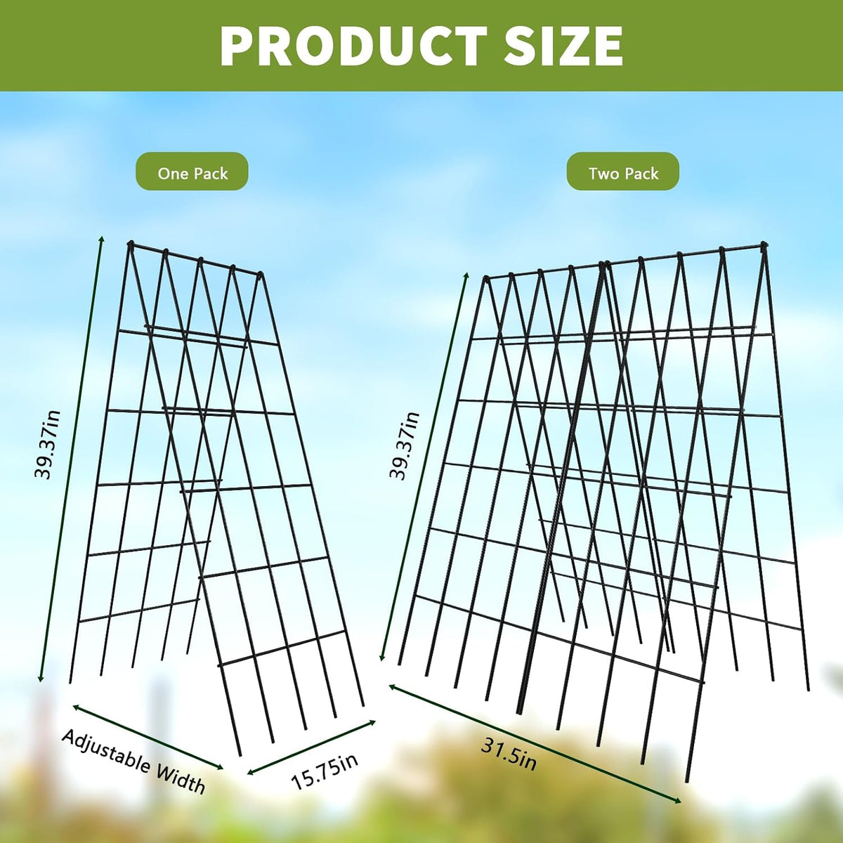 Cucumber Trellis 2 Pack, 59" H Foldable A-Frame Garden Trellis