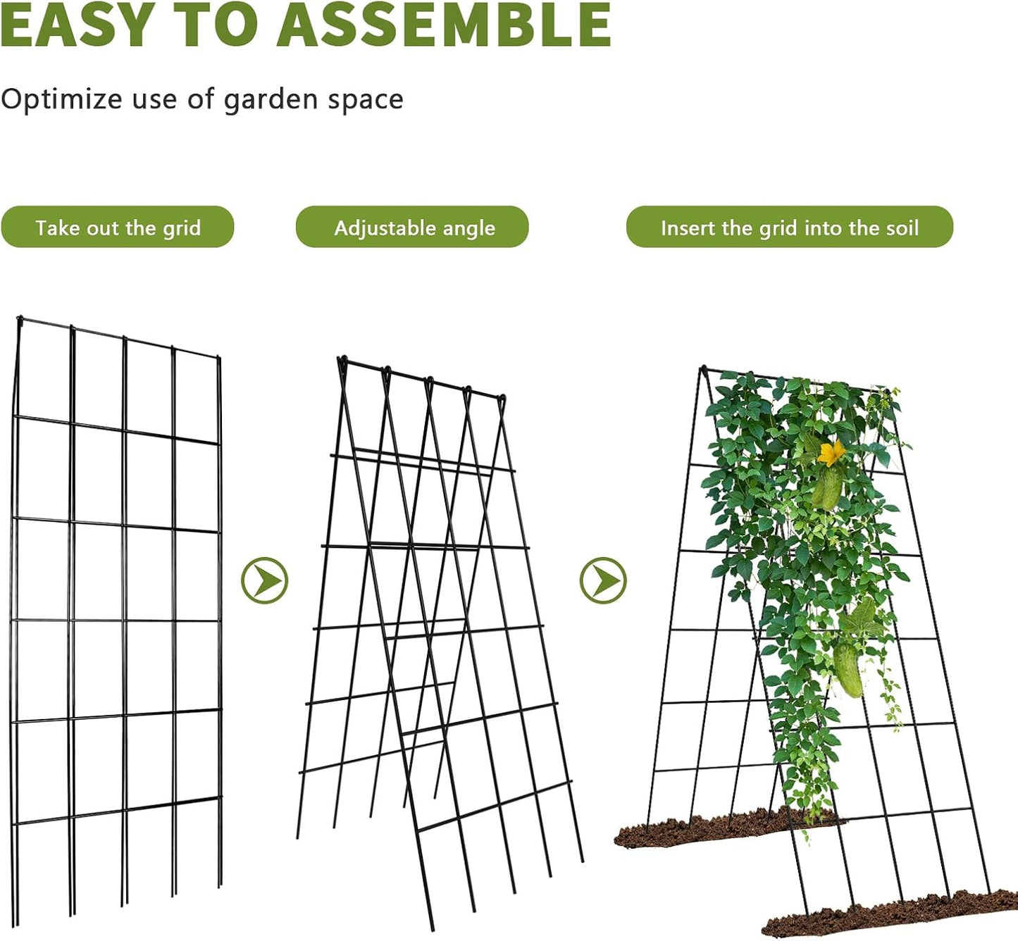 Cucumber Trellis 2 Pack, 59" H Foldable A-Frame Garden Trellis