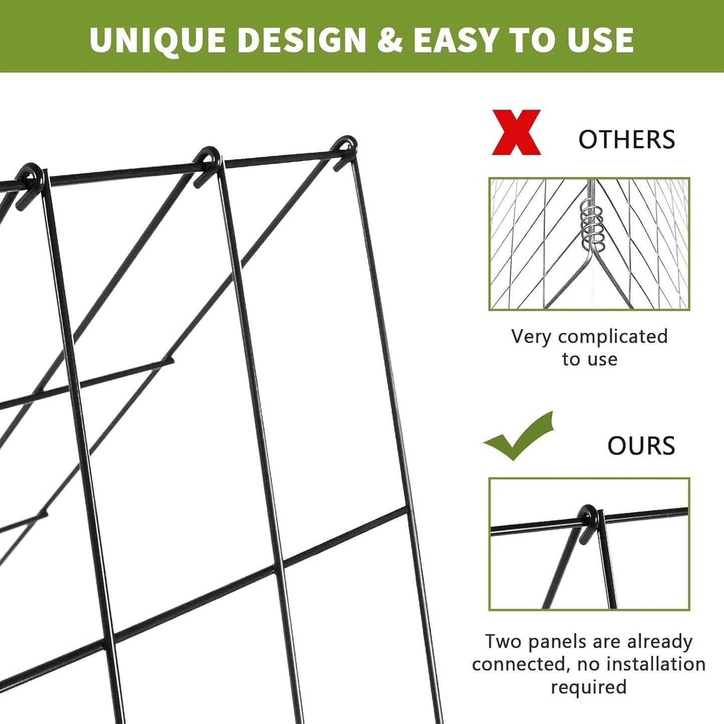 Cucumber Trellis 2 Pack, 59" H Foldable A-Frame Garden Trellis