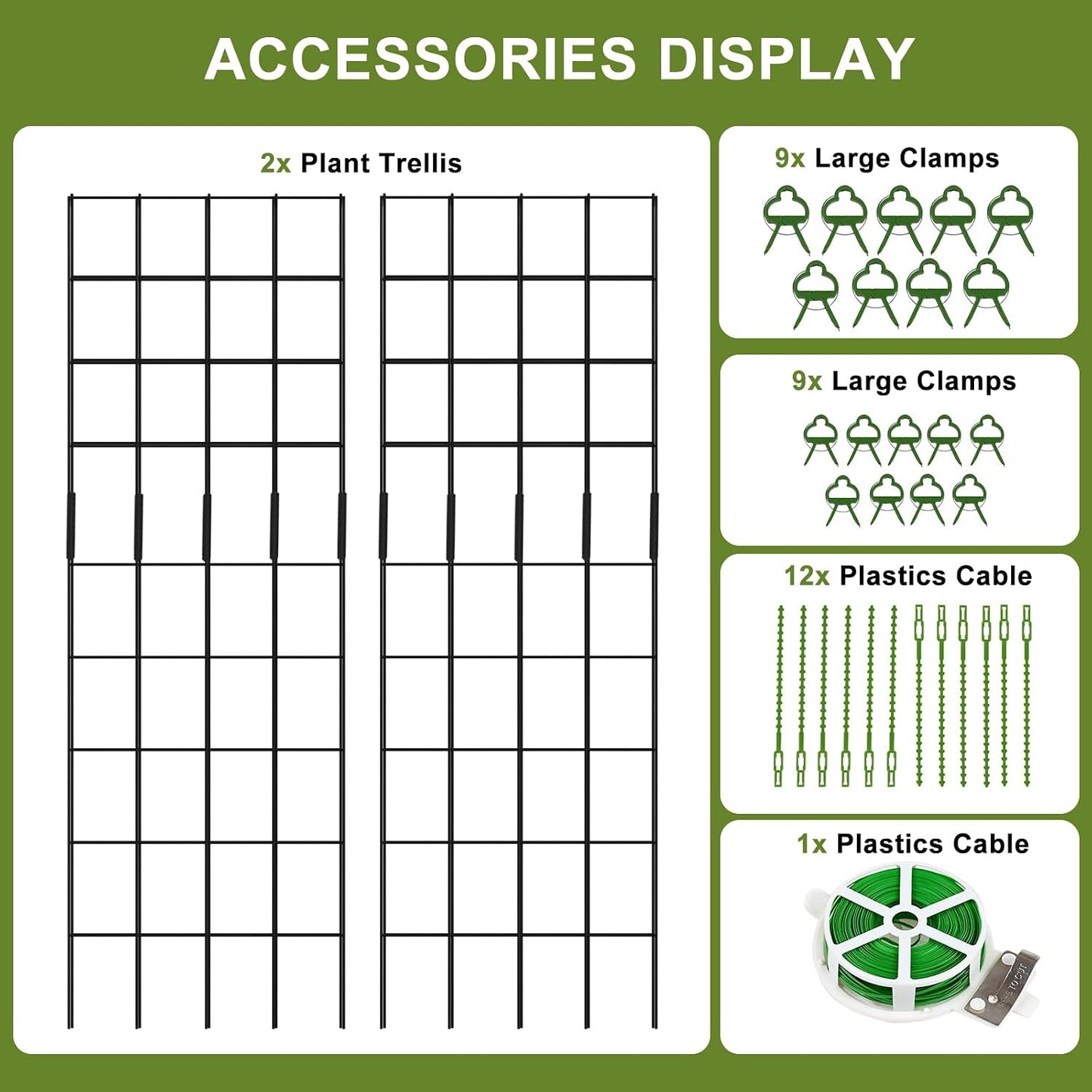 Cucumber Trellis 2 Pack, 59" H Foldable A-Frame Garden Trellis