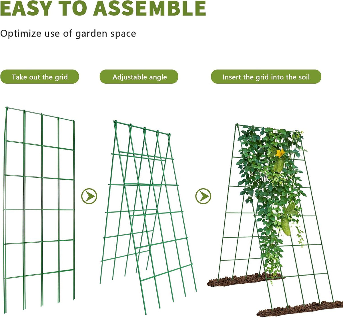 Cucumber Trellis 2 Pack, 59" H Foldable A-Frame Garden Trellis