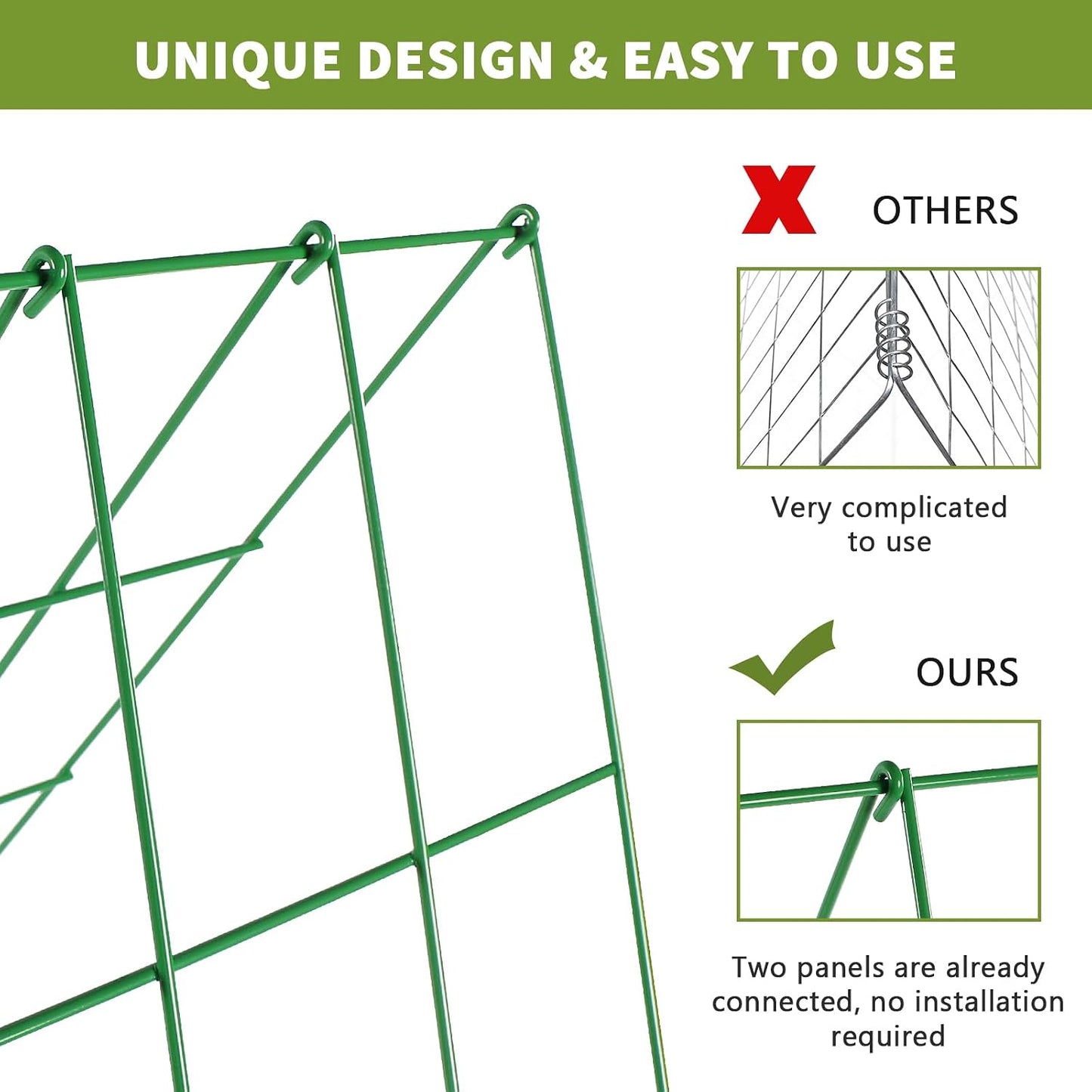 Cucumber Trellis 2 Pack, 59" H Foldable A-Frame Garden Trellis