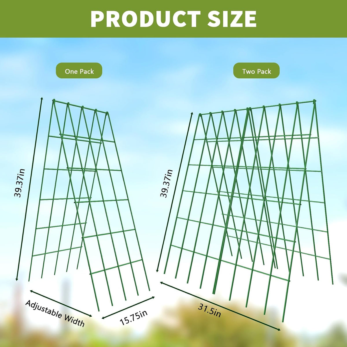 Cucumber Trellis 2 Pack, 59" H Foldable A-Frame Garden Trellis