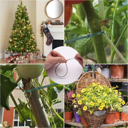 Green Zip Ties, Zip Ties Assorted Sizes 4/6/8/12 inch, 200 Pack, 18-50 lb Tensile Strength, Zipties, Green Cable Ties for Christmas, Garden, Plants, Floral Arrangements