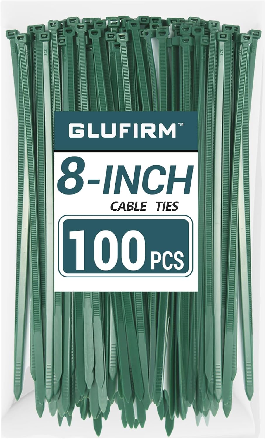 Green Zip Ties, Zip Ties Assorted Sizes 4/6/8/12 inch, 200 Pack, 18-50 lb Tensile Strength, Zipties, Green Cable Ties for Christmas, Garden, Plants, Floral Arrangements