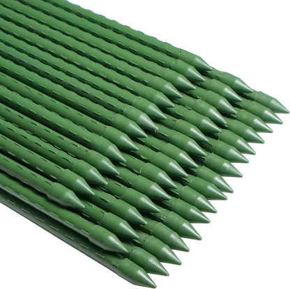 Garden Stakes 48 inch 4ft Sturdy Tomato Stakes, Plant Stakes for Outdoor Plants, Metal Plant Support Sticks for Gardening, Pack of 30