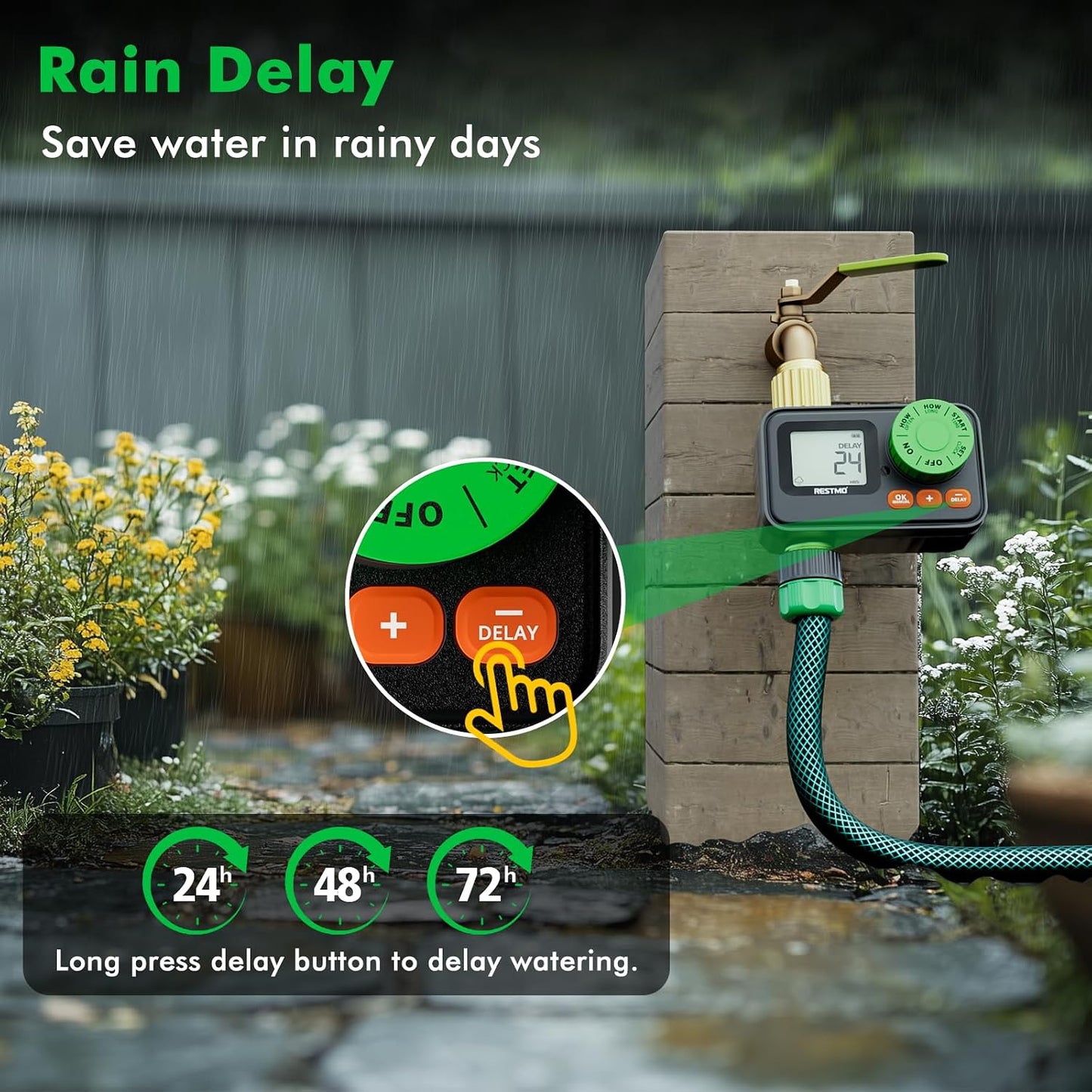 RF Remote Controlled Sprinkler Timer for Garden Hose