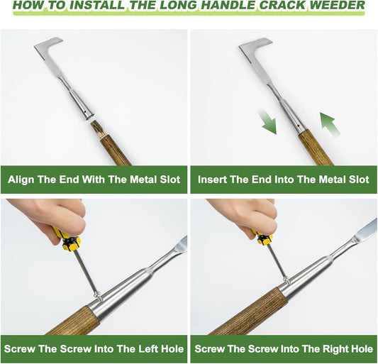 Long Handle Crack Weeder Tool, 62'' L Shape Crevice Weeding Tool