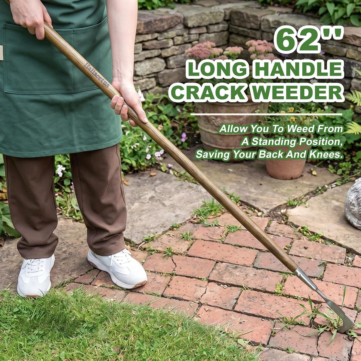 Long Handle Crack Weeder Tool, 62'' L Shape Crevice Weeding Tool