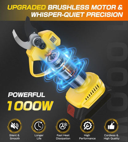 Electric Pruning Shears for DeWalt 20V Max Cordless1.4 Inches Branch Cutter Battery Pruning Shears with LCD Display Power Scissors for Gardening Tree Trimming, Bare Tool Only (NO Battery)