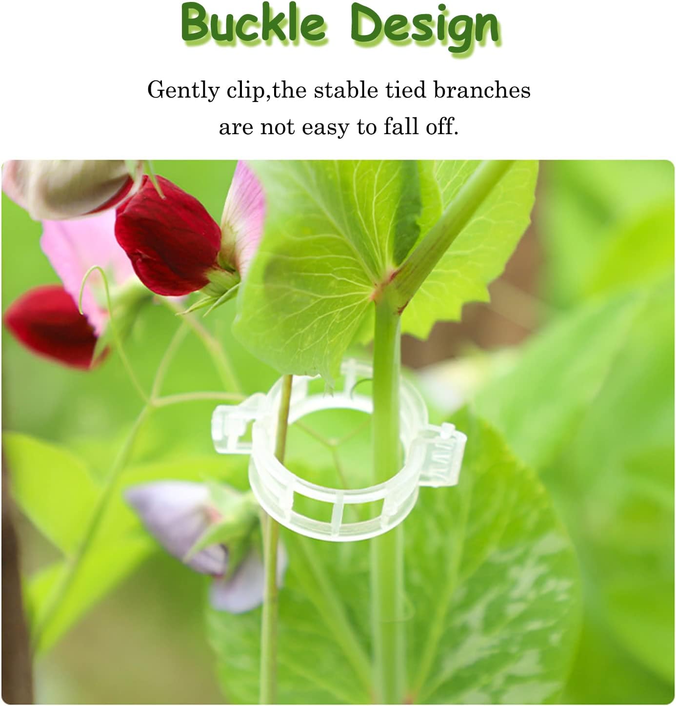 300 PCS Plant Support Clips,Garden Trellis Clips,Tomato Trellis Clips for Vine,Vegetables,Beans,Fruits,Rose to Grow Upright and Healthier