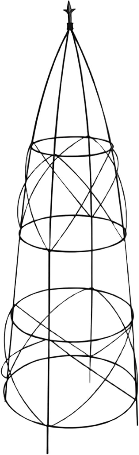 89357 Circular Obelisk with Finial, Black, 36-Inch