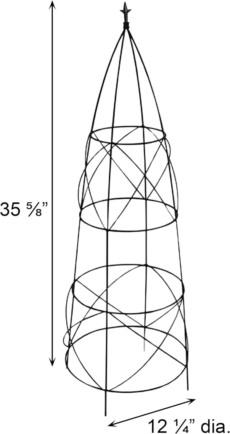 89357 Circular Obelisk with Finial, Black, 36-Inch