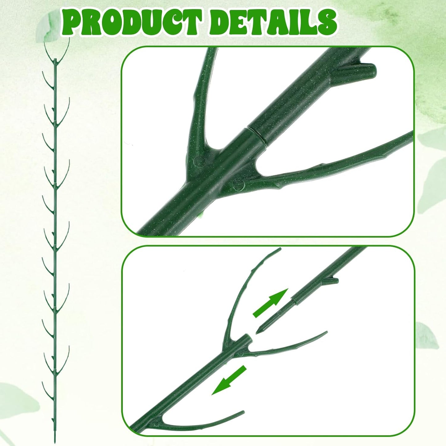 5Pcs Stackable Monstera Plant Support Stake Stem Holder Structures Frame & Plant Cage Support Ring for Sphagnum Twig Trellis Indoor Outdoor Potted Plants Stick for Vine Training & Stem Stabilization