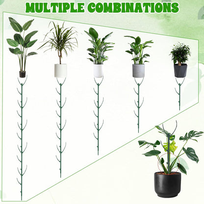 5Pcs Stackable Monstera Plant Support Stake Stem Holder Structures Frame & Plant Cage Support Ring for Sphagnum Twig Trellis Indoor Outdoor Potted Plants Stick for Vine Training & Stem Stabilization