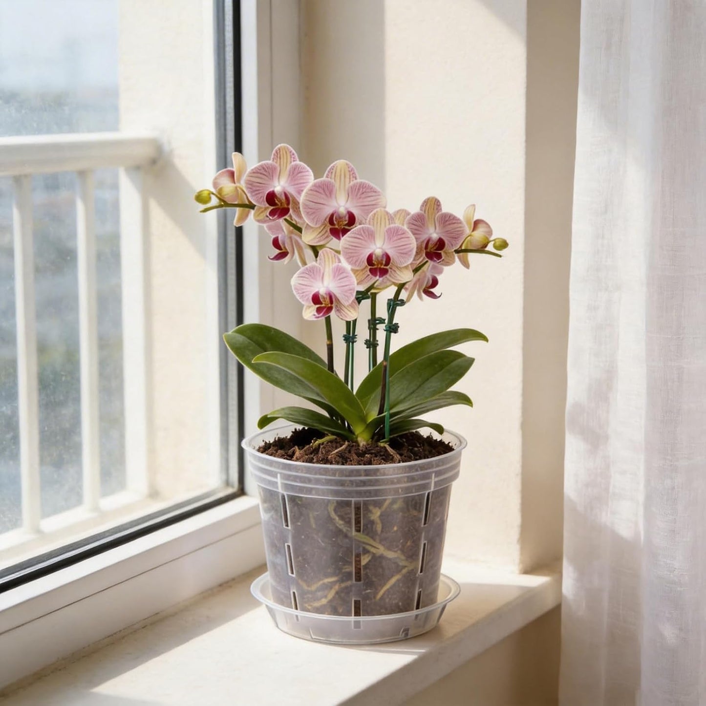 30 Pcs Plant Support Stakes with 30 Pcs Plant Clips Garden Floral Flower Support Single Stem Support Stake for Phalaenopsis Orchid Flower Roses Amaryllis