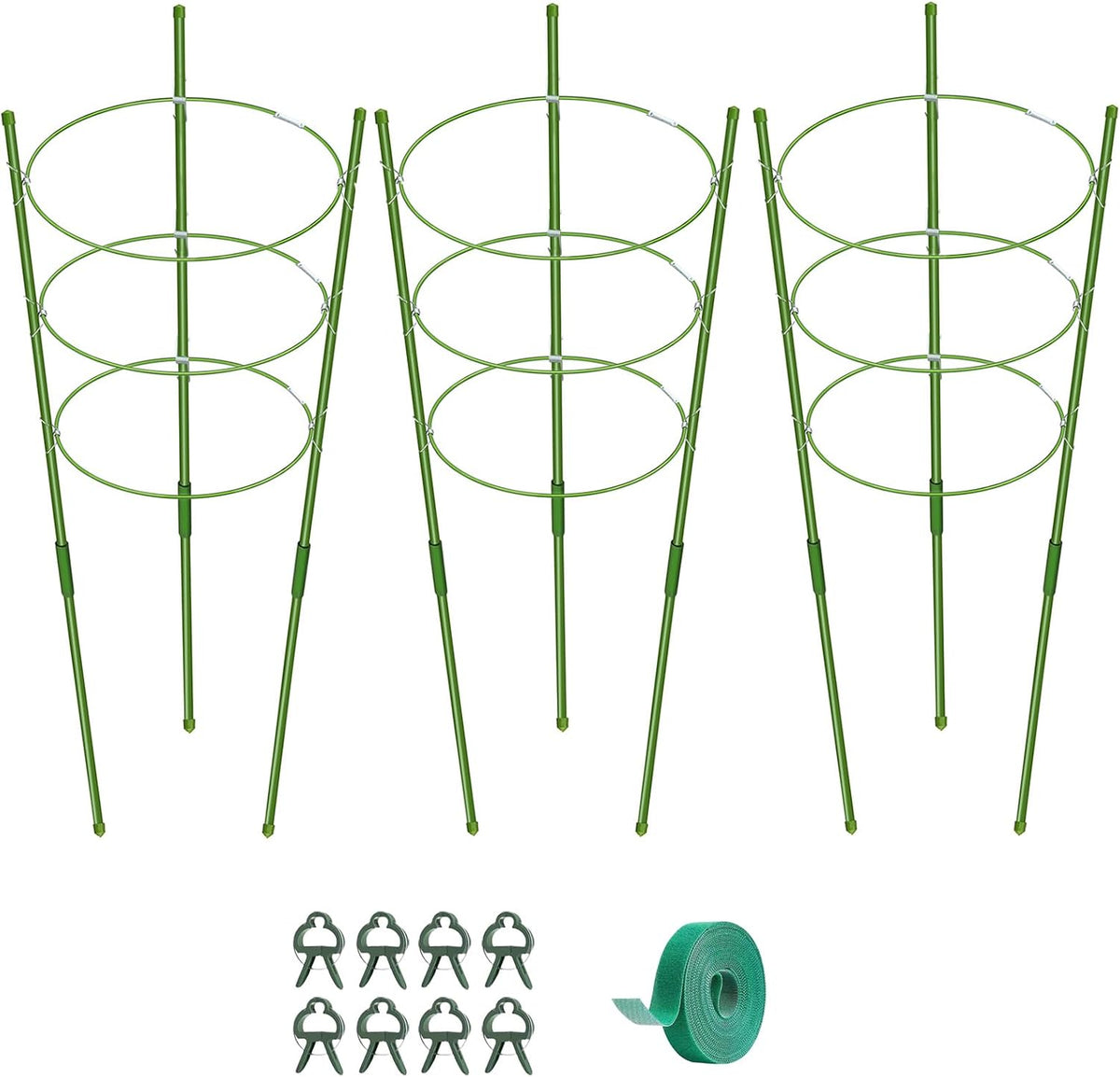 3 Pack Tomato Cage for Pots Plant Support, Upgrade 36 Inches Tomato Cages for Garden, Pepper Cage Trellis Kit with Plant Tie and Clips (36")