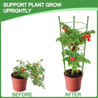 3 Pack Tomato Cage for Pots Plant Support, Upgrade 36 Inches Tomato Cages for Garden, Pepper Cage Trellis Kit with Plant Tie and Clips (36")
