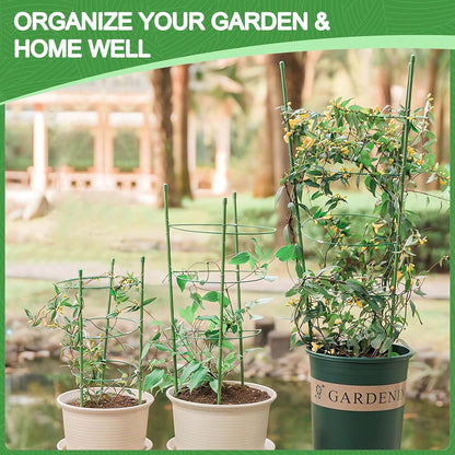 3 Pack Tomato Cage for Pots Plant Support, Upgrade 36 Inches Tomato Cages for Garden, Pepper Cage Trellis Kit with Plant Tie and Clips (36")