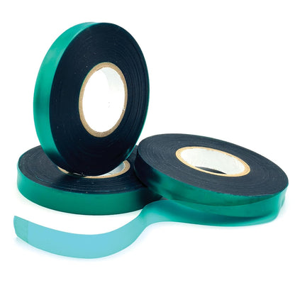 3 Rolls 150 Feet Stretch Tie Tape 0.5 Inch Garden Tie Tape Thick Plant Ribbon Garden Green Vinyl Stake for Indoor Outdoor Patio Plant Use