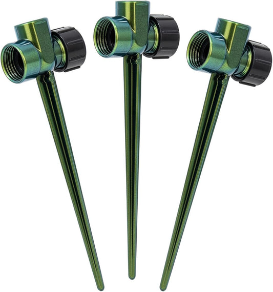 Sprinkler Stake 3 Pack Zinc Alloy Lawn Sprinkler Spike Base