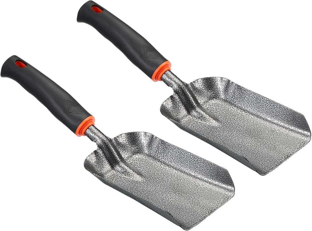 Garden Trowel - Heavy Duty Square Hand Shovel for Planting, Weeding & Digging in Flower Beds - Durable Gardening Tool for Efficient Transplanting Black