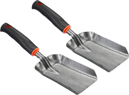 Garden Trowel - Heavy Duty Square Hand Shovel for Planting, Weeding & Digging in Flower Beds - Durable Gardening Tool for Efficient Transplanting Black