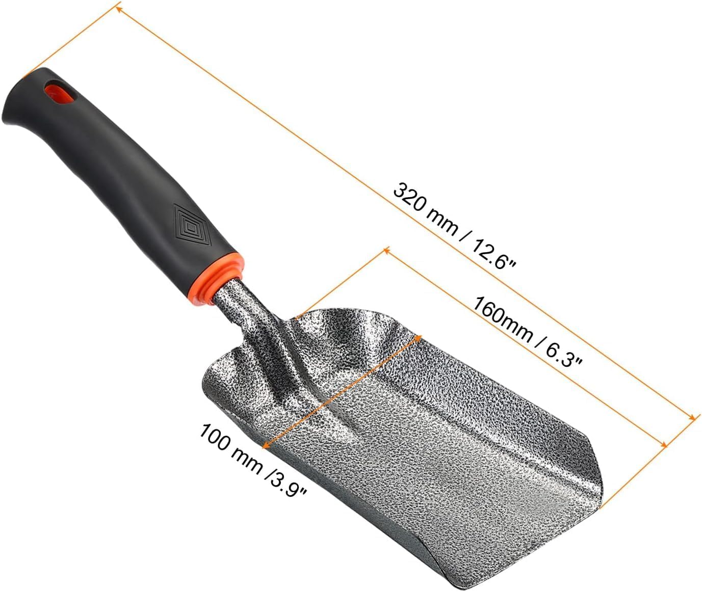 Garden Trowel - Heavy Duty Square Hand Shovel for Planting, Weeding & Digging in Flower Beds - Durable Gardening Tool for Efficient Transplanting Black