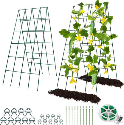 Cucumber Trellis for Raised Bed, Garden Trellis 16.5 x 40 Inch, Green