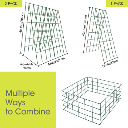 Cucumber Trellis for Raised Bed, Garden Trellis 16.5 x 40 Inch, Green