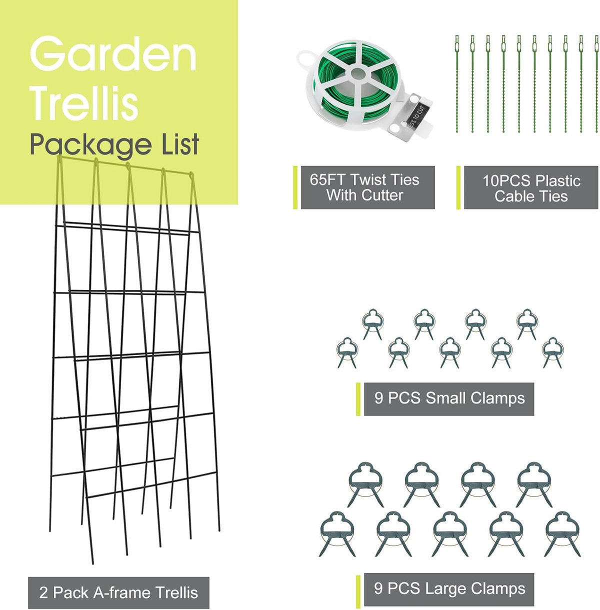 Cucumber Trellis for Raised Bed, Garden Trellis 16.5 x 40 Inch, Green