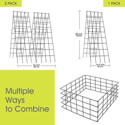 Cucumber Trellis for Raised Bed, Garden Trellis 16.5 x 40 Inch, Green